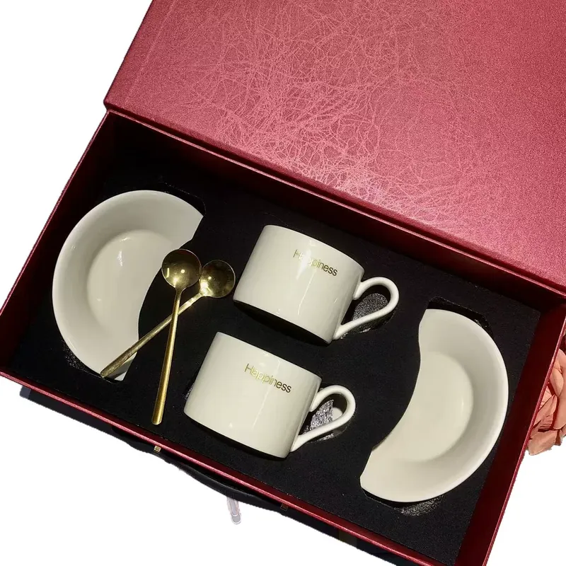 Yellow Coffee Cup and Saucer Gift Set tableware view 5
