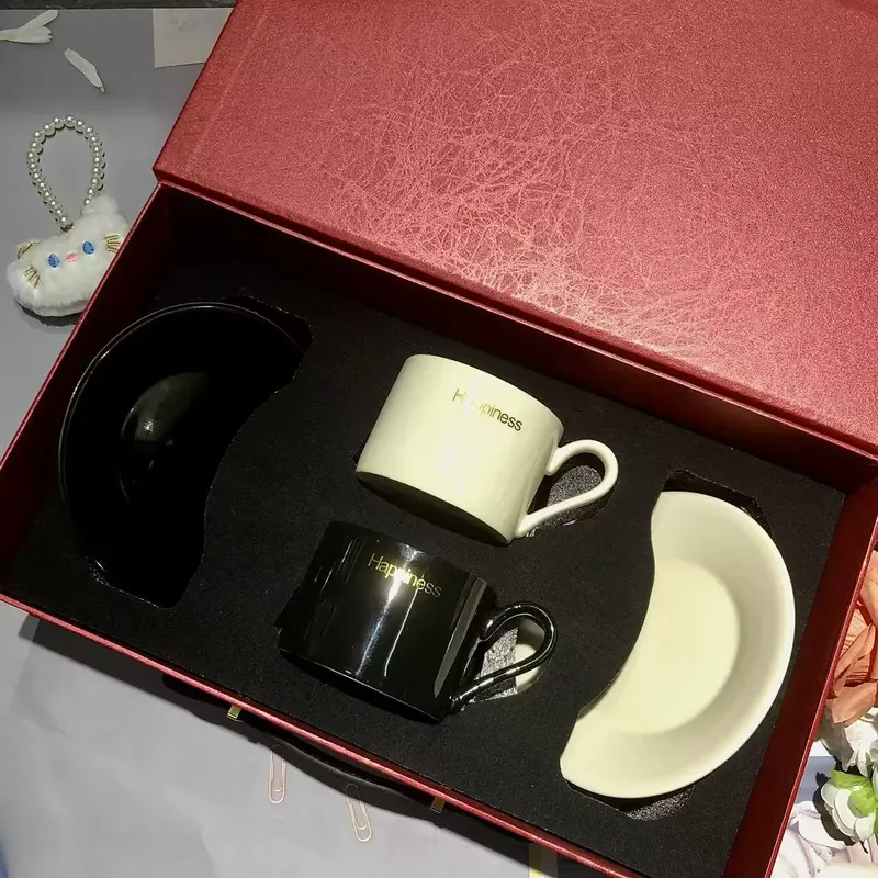 Yellow Coffee Cup and Saucer Gift Set tableware view 8