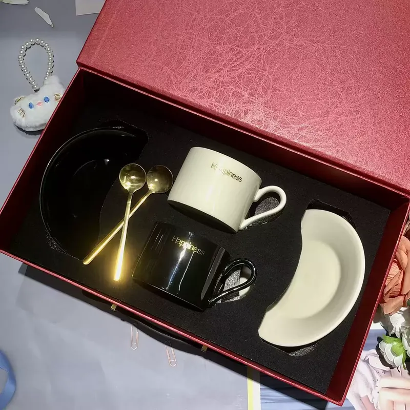 Yellow Coffee Cup and Saucer Gift Set tableware view 11