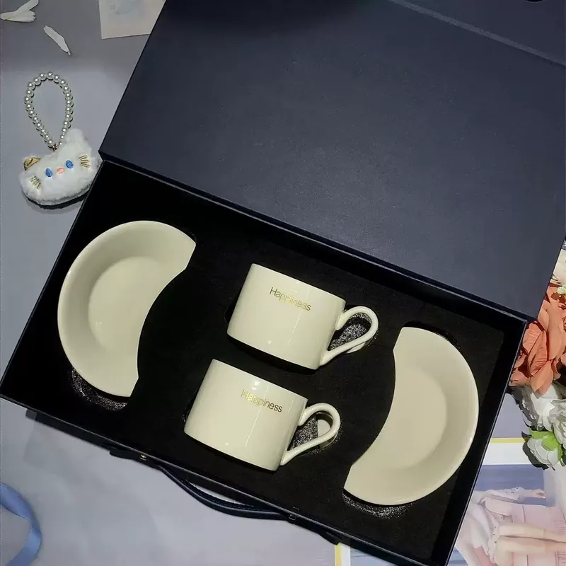 Yellow Coffee Cup and Saucer Gift Set tableware view 12