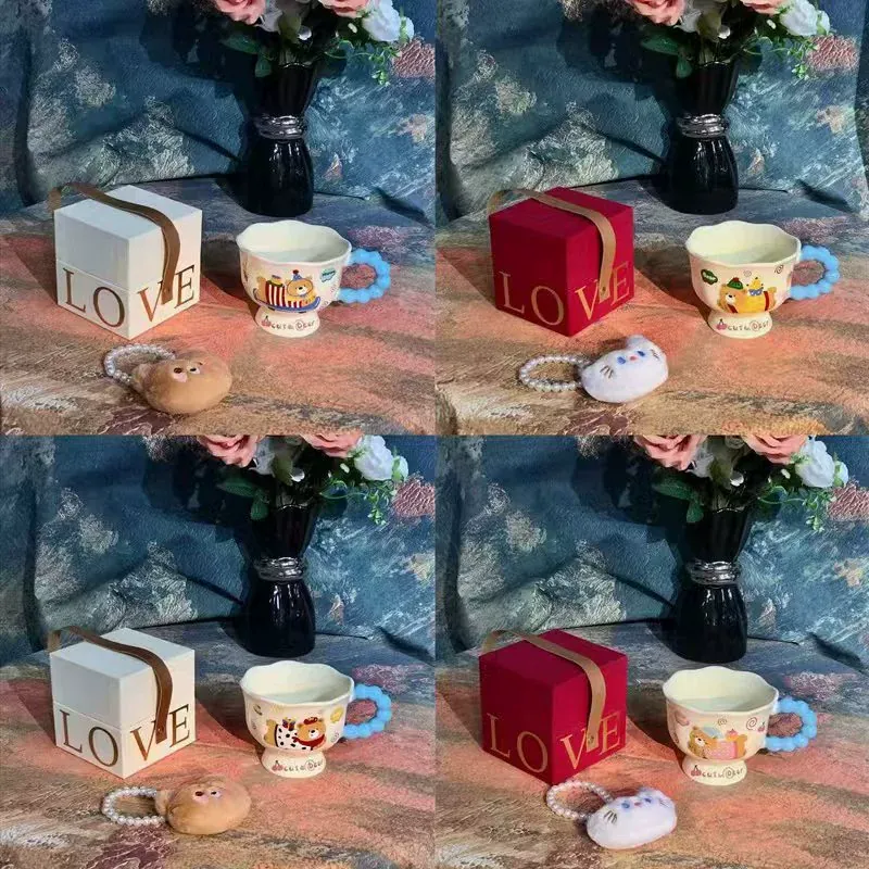 كوب سيراميك بشكل دب مع ملعقة tableware view 8