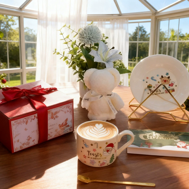 Christmas Coffee Cup and Saucer Set