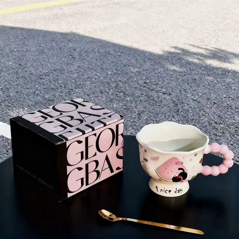 Ceramic Mug with Pearl Handle tableware view 7