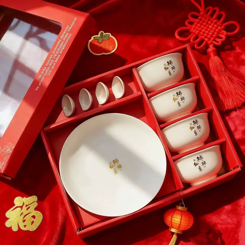 Red Ceramic Bowl and Chopstick Set tableware view 8