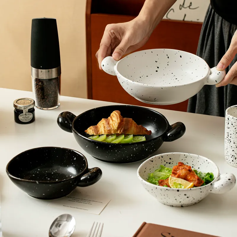 وعاء خبز سيراميك بمقبضين tableware view 2