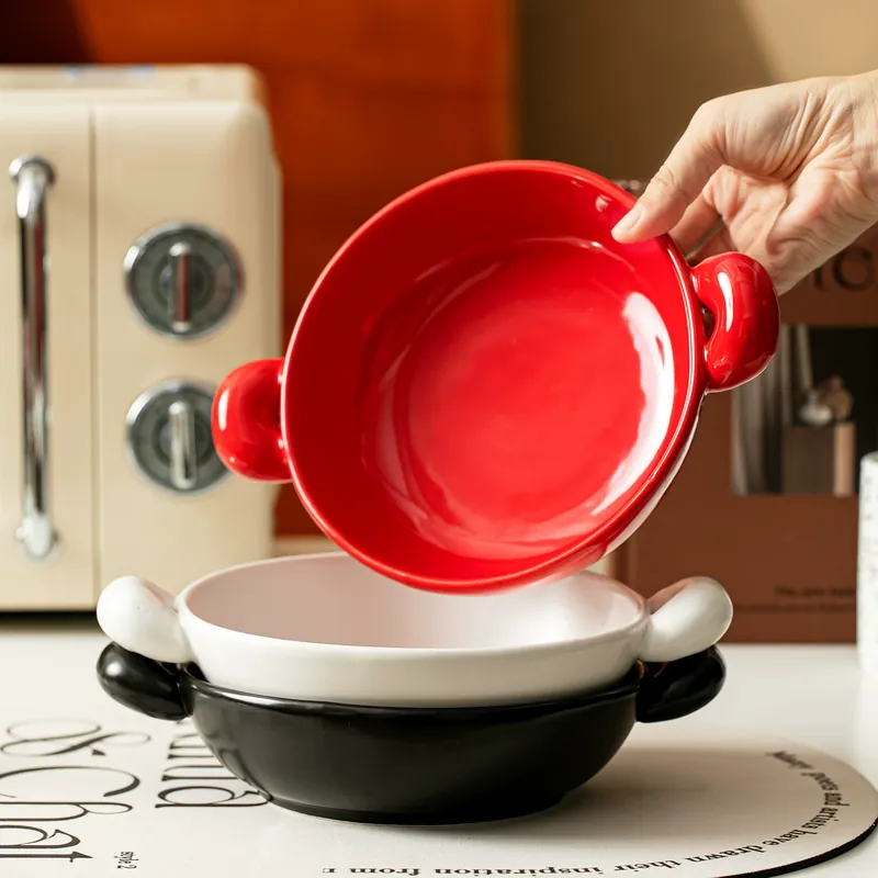 وعاء خبز سيراميك بمقبضين tableware view 4