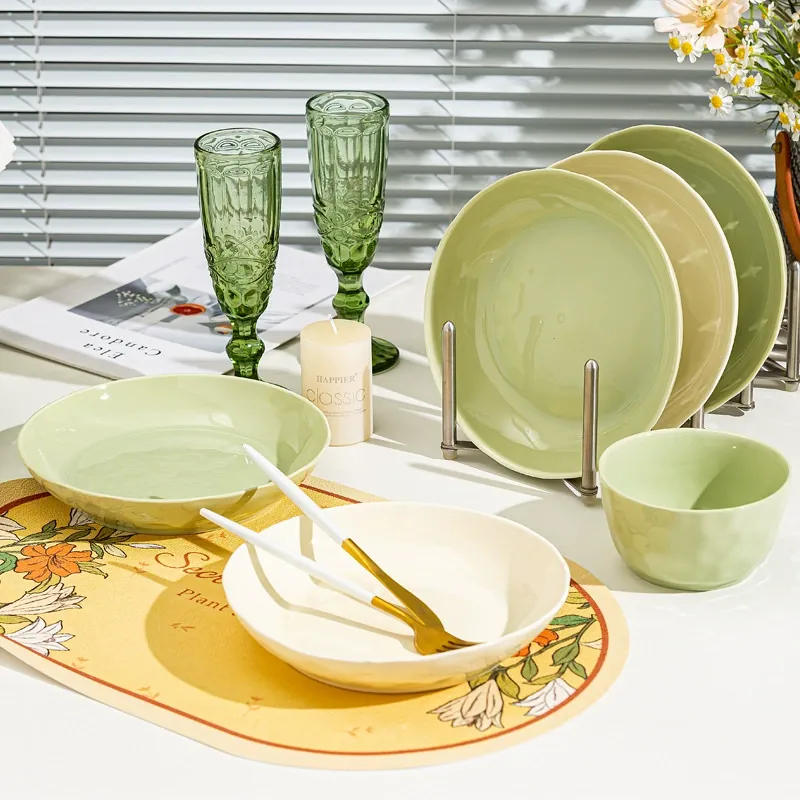 Cream Porcelain Dinnerware Set tableware view 2