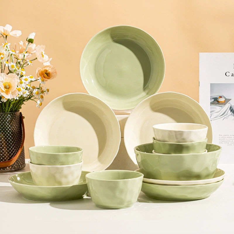 Cream Porcelain Dinnerware Set tableware view 4