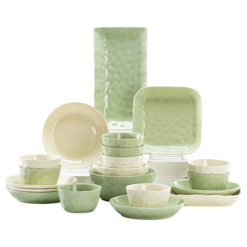 Cream Porcelain Dinnerware Set tableware view 5
