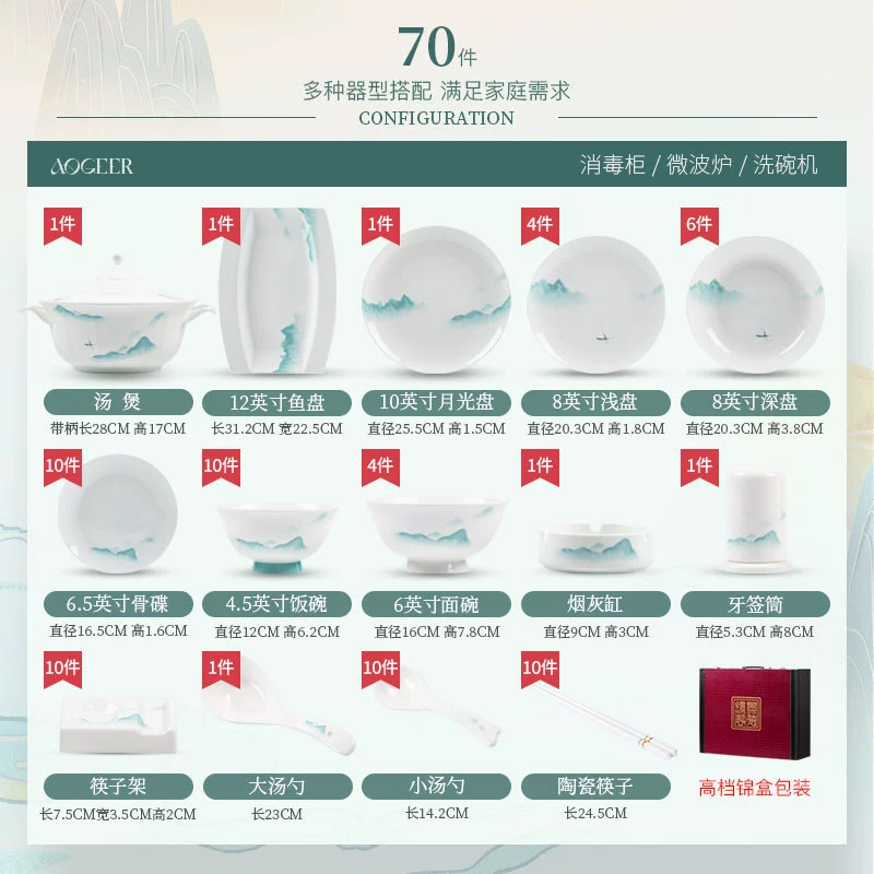 Bone China Dinnerware Set tableware view 10