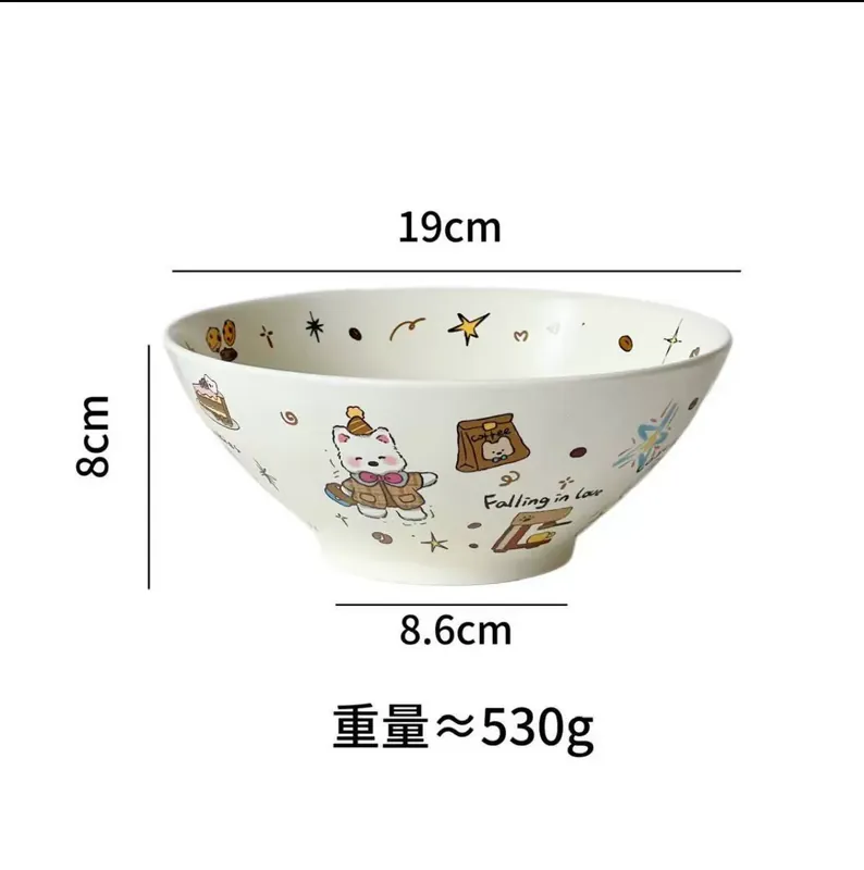 Cartoon Ceramic Noodle Bowl tableware view 5