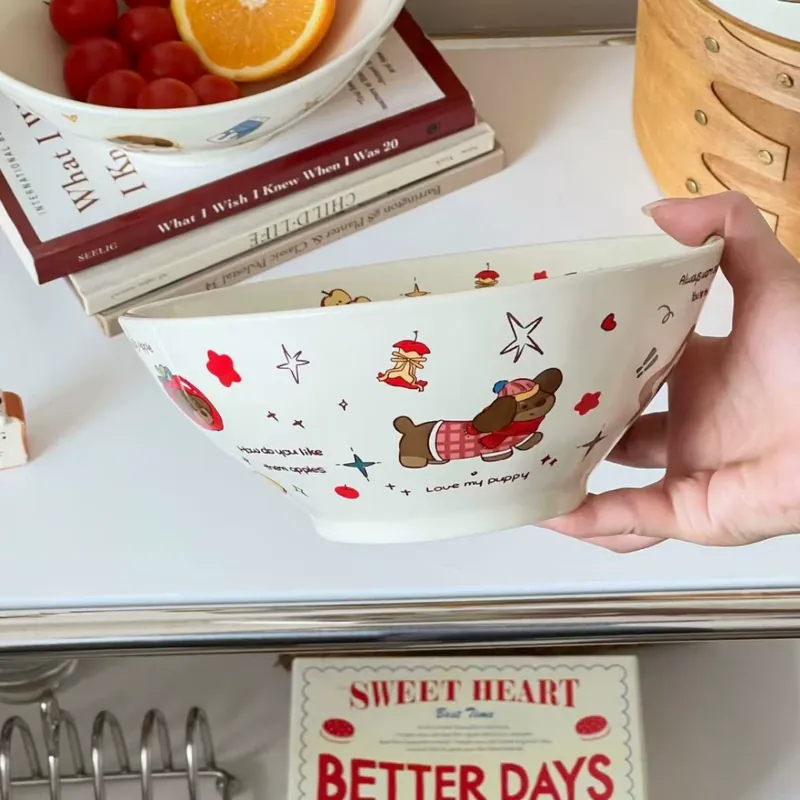 Cartoon Ceramic Noodle Bowl tableware view 7