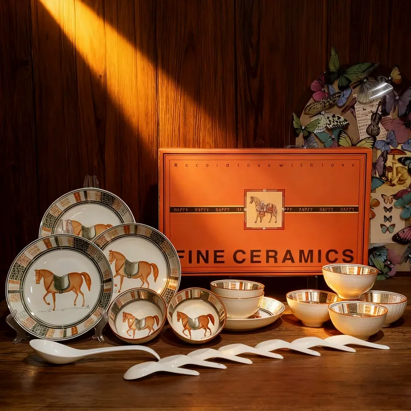 طقم أطباق سيراميك بتصميم حيواني tableware view 2