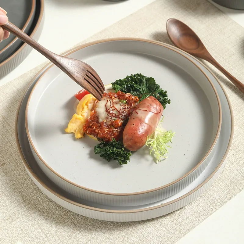 White Vertical Stripe Plate