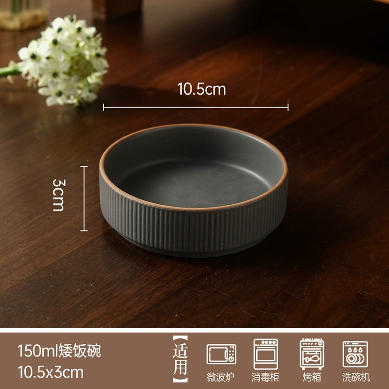 Белая тарелка с вертикальными полосами tableware view 8