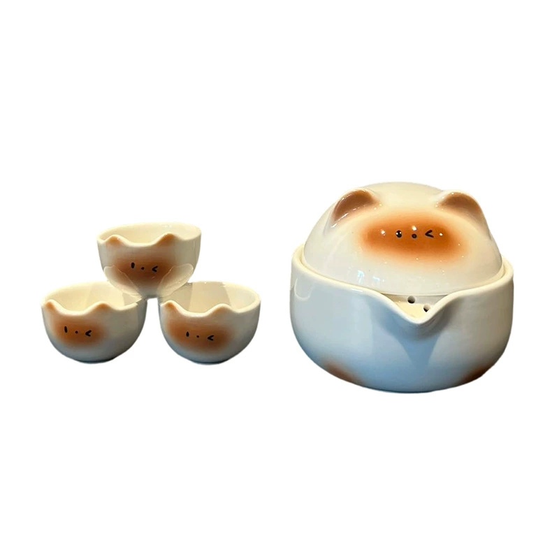 Cat Ceramic Travel Tea Set tableware view 5