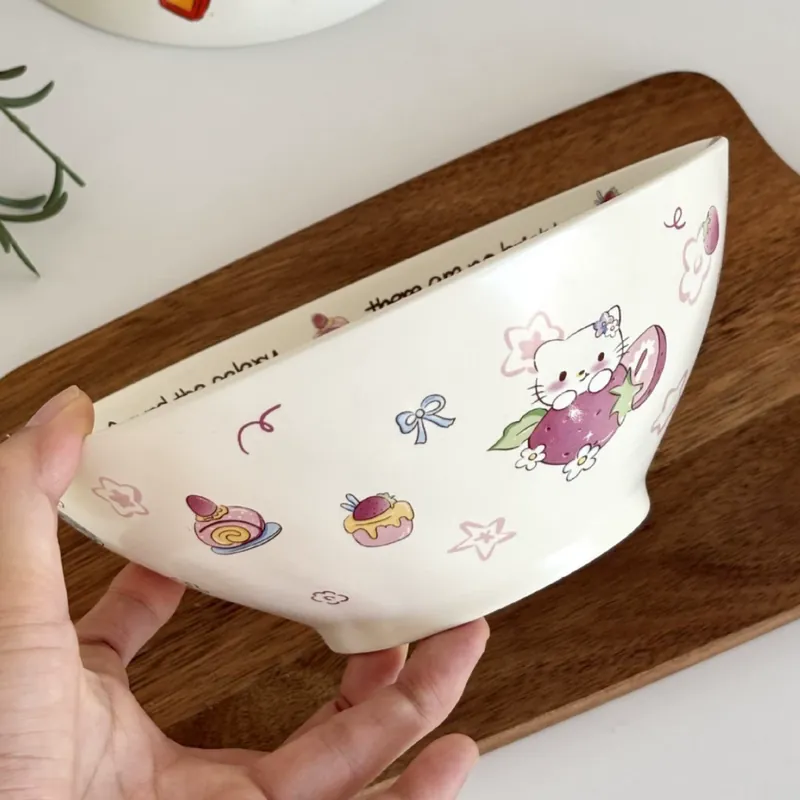 귀여운 카툰 도자기 대형 볼 tableware view 7
