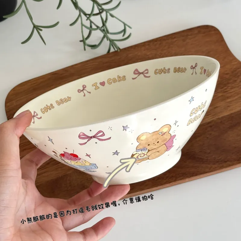 귀여운 카툰 도자기 대형 볼 tableware view 8