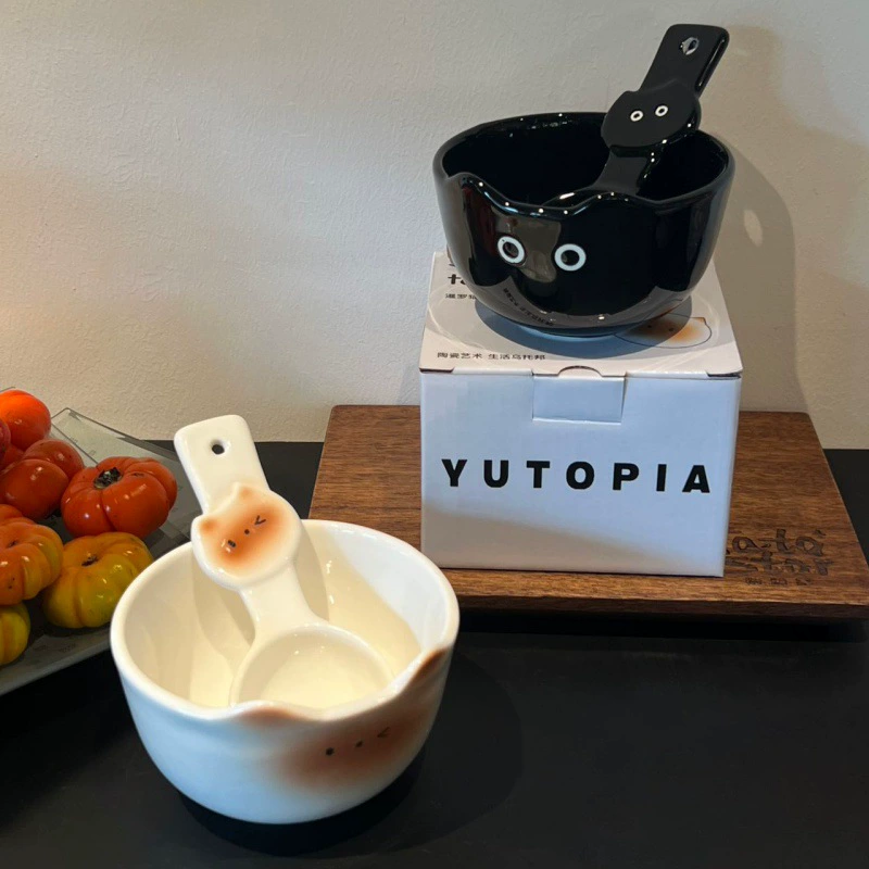 Керамическая пиала для риса с кошкой tableware view 4