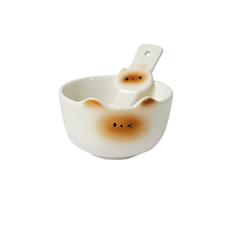 Керамическая пиала для риса с кошкой tableware view 5
