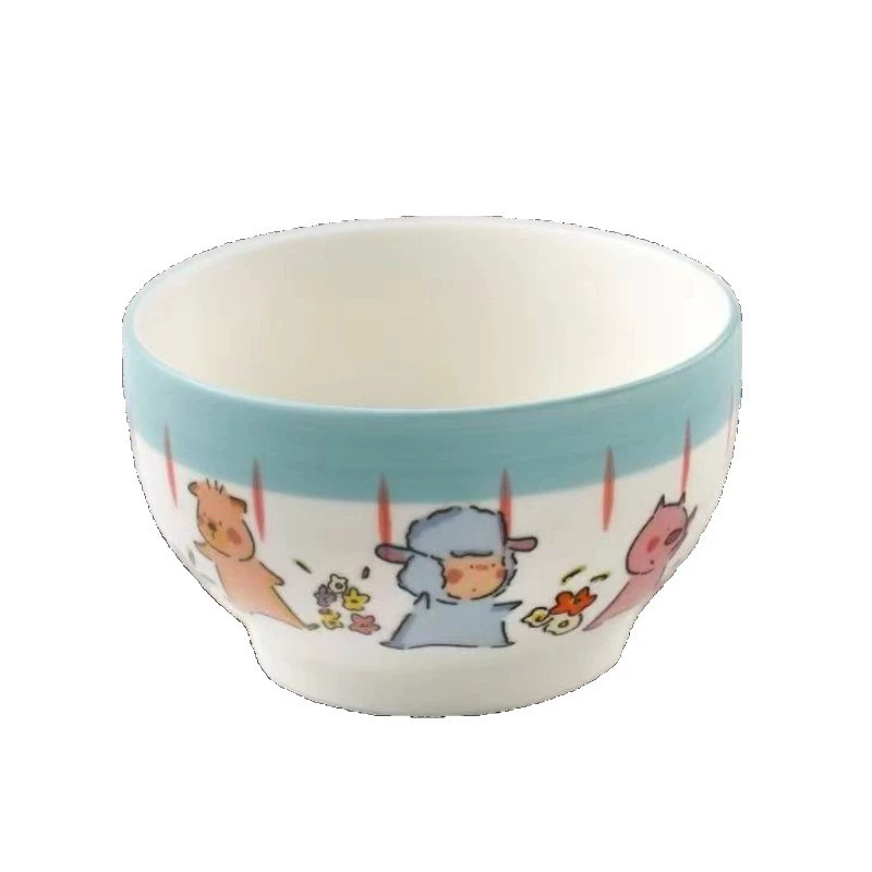 Набор керамических тарелки и миски для завтрака, синий матовый tableware view 5