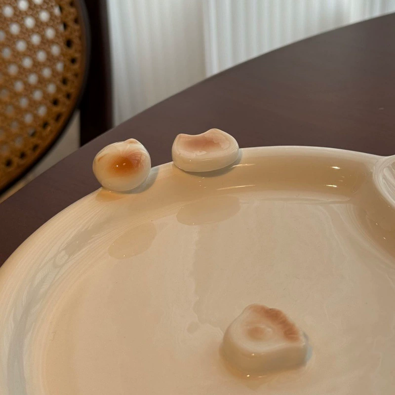 Cat Ceramic Dumpling Plate tableware view 2