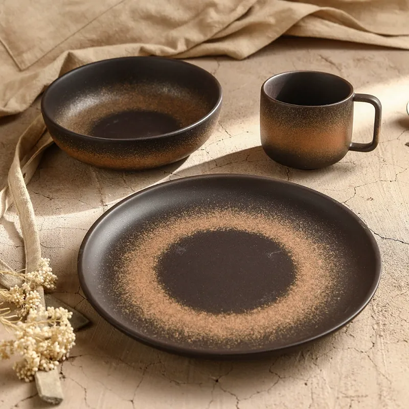 Japanese Retro Ceramic Dinner Plate tableware view 2