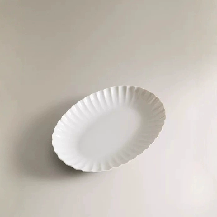 High-Temperature White Porcelain Oval Plate tableware view 2