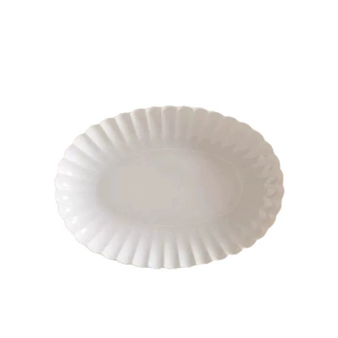 High-Temperature White Porcelain Oval Plate tableware view 5