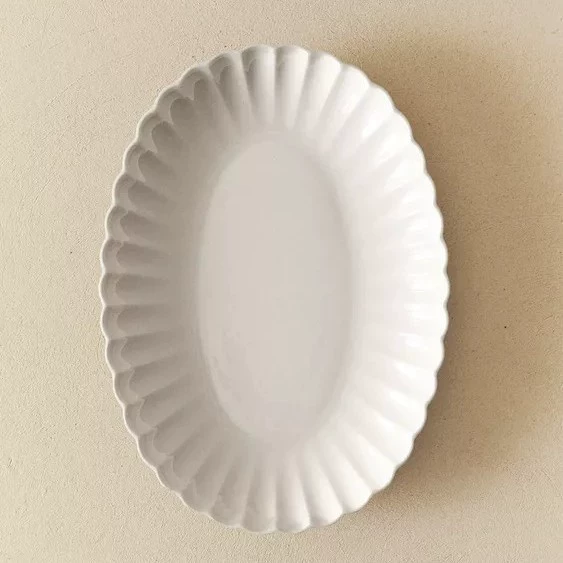 High-Temperature White Porcelain Oval Plate tableware view 6