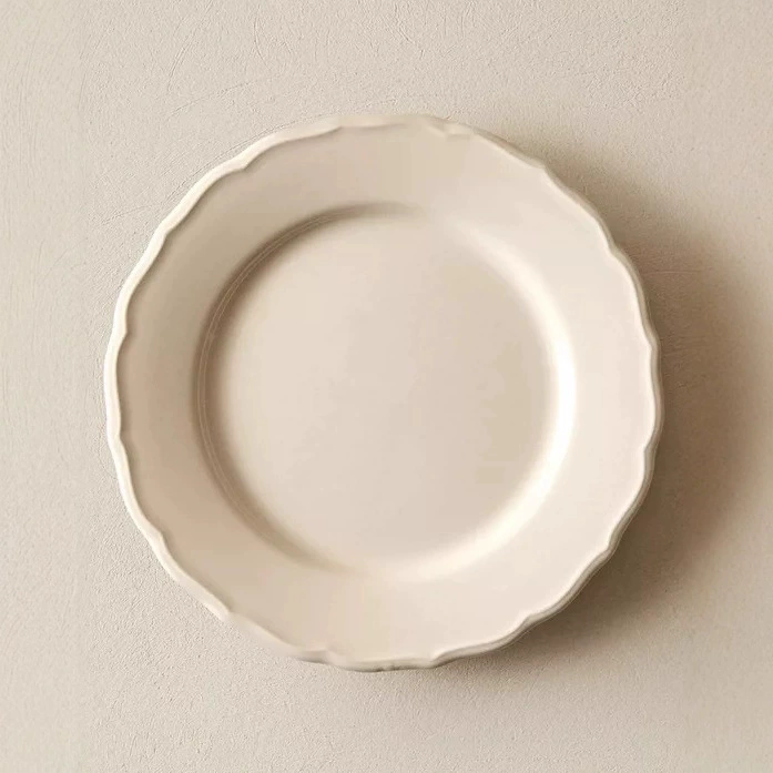 Vintage White Ceramic Breakfast Plate