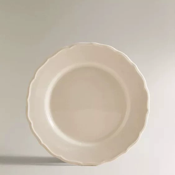 Vintage White Ceramic Breakfast Plate tableware view 6