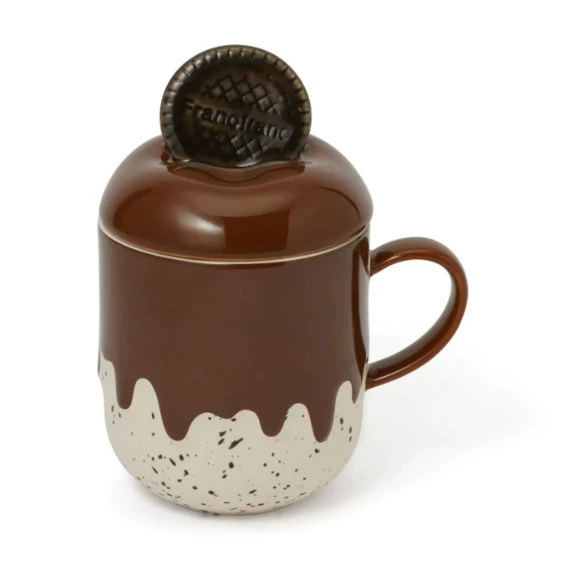 Strawberry Ceramic Mug with Lid tableware view 6