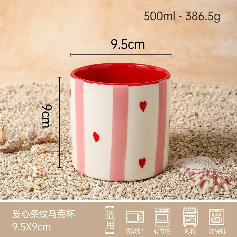 Heart Handle Ceramic Mug tableware view 9