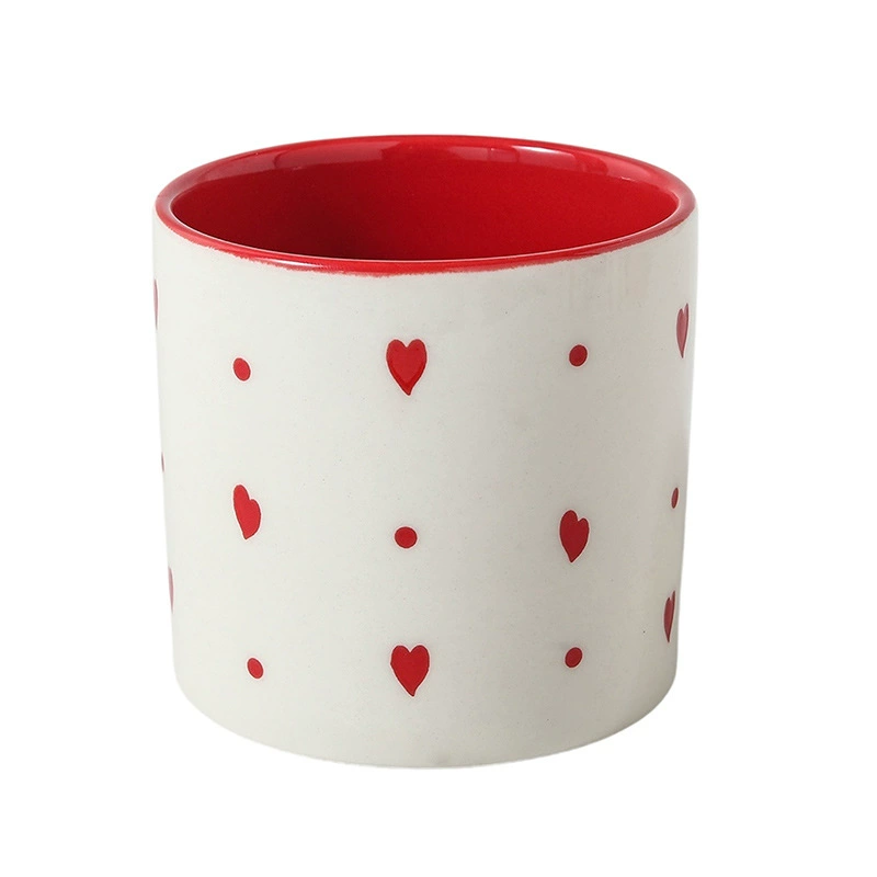 Vertical Stripe Heart Ceramic Mug tableware view 5