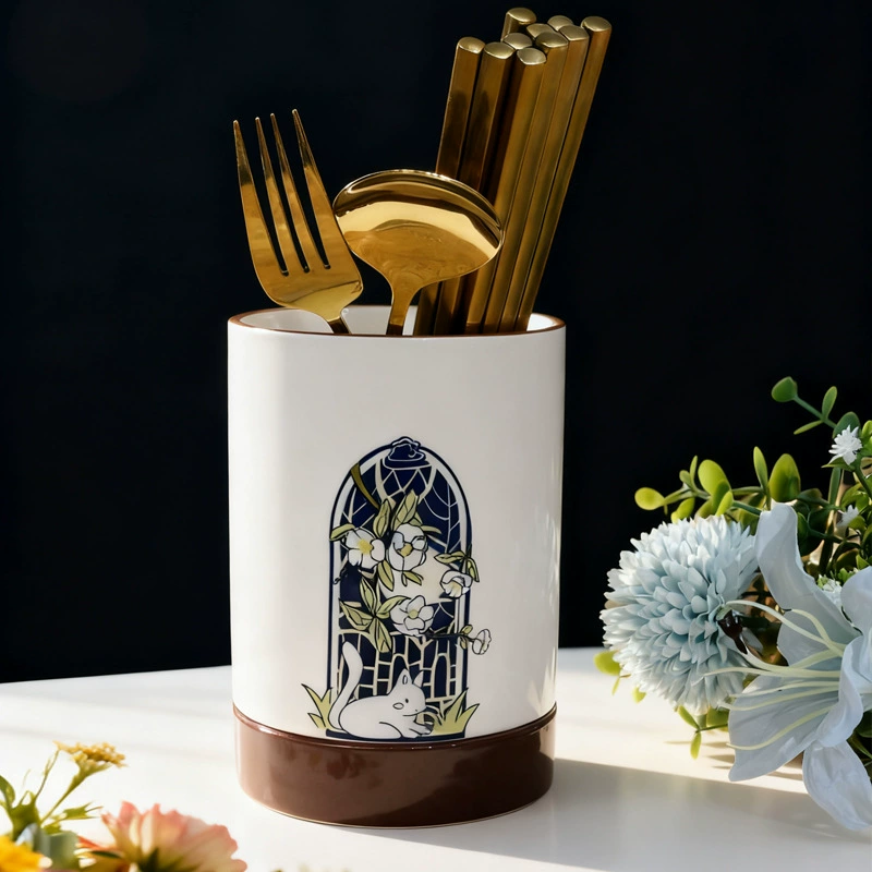 Floral Ceramic Chopstick Holder tableware view 7