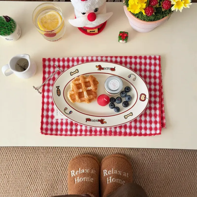 Christmas Cartoon Ceramic Breakfast Plate tableware view 3