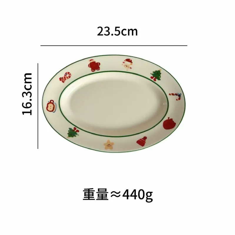 Christmas Cartoon Ceramic Breakfast Plate tableware view 6
