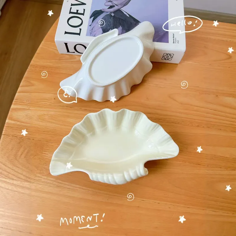Shell-Shaped Ceramic Serving Dish
