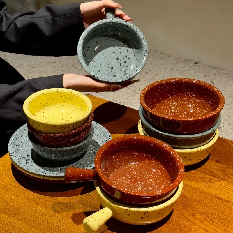水墨陶器プレート＆ボウルセット