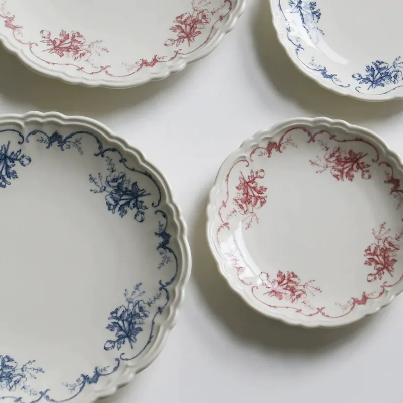 French Vintage Floral Edge Dinner Plate tableware view 2