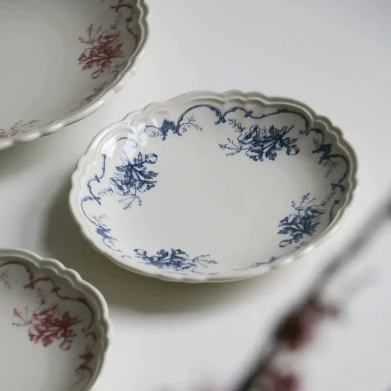 French Vintage Floral Edge Dinner Plate tableware view 3