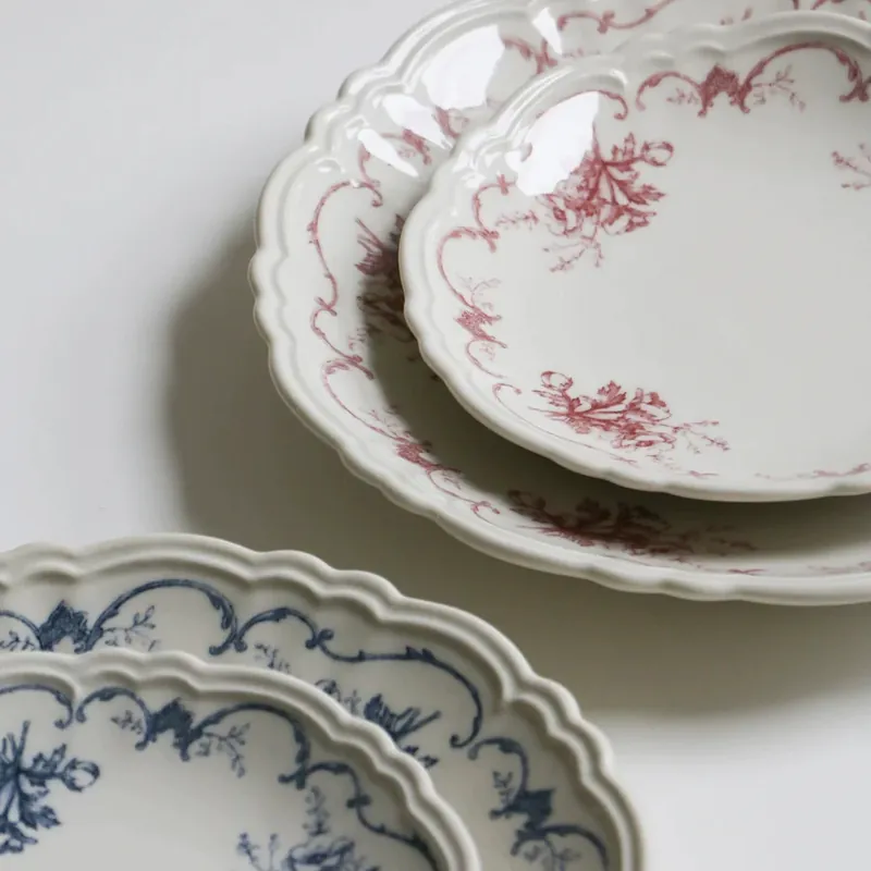 French Vintage Floral Edge Dinner Plate tableware view 4