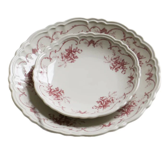 French Vintage Floral Edge Dinner Plate tableware view 5