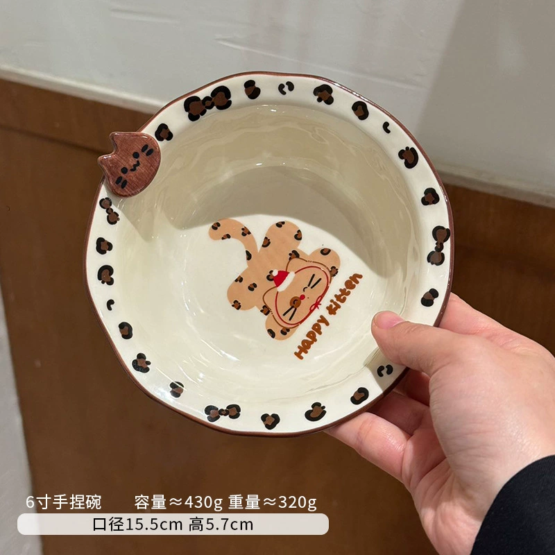 豹猫陶器ボウル＆プレートセット tableware view 6