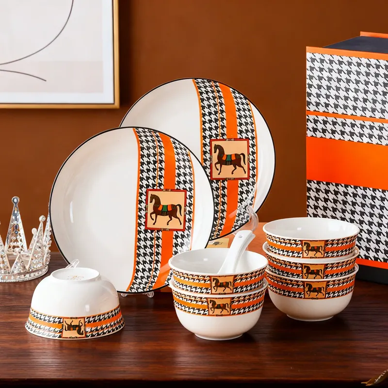 Horse Ceramic Dinnerware Gift Set tableware view 2
