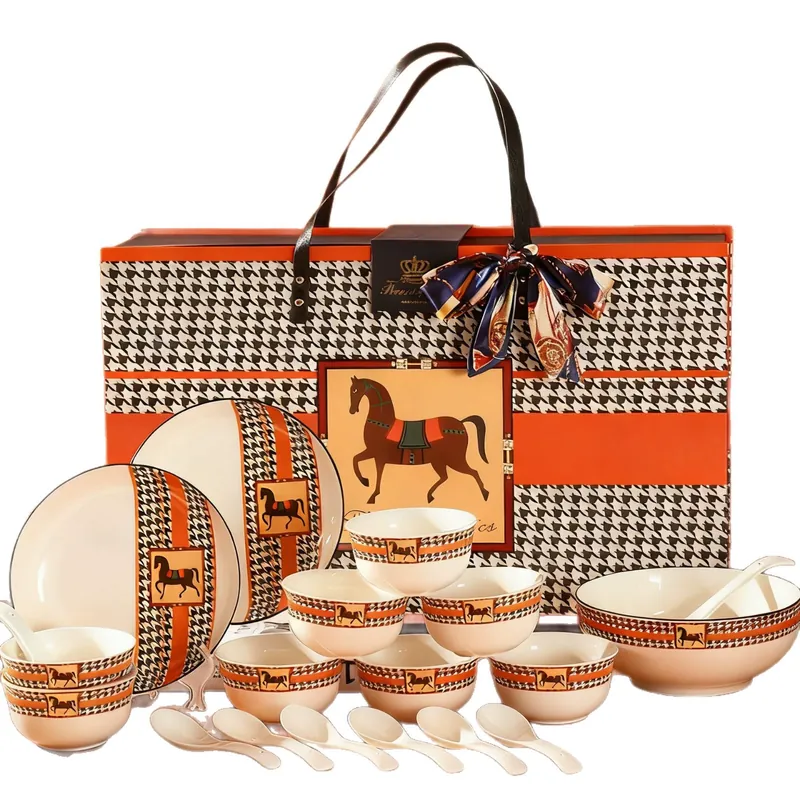 Horse Ceramic Dinnerware Gift Set tableware view 5